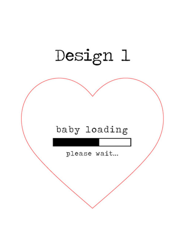 Baby loading hjerte skilt til å annonsere graviditet, i tre, Design 1