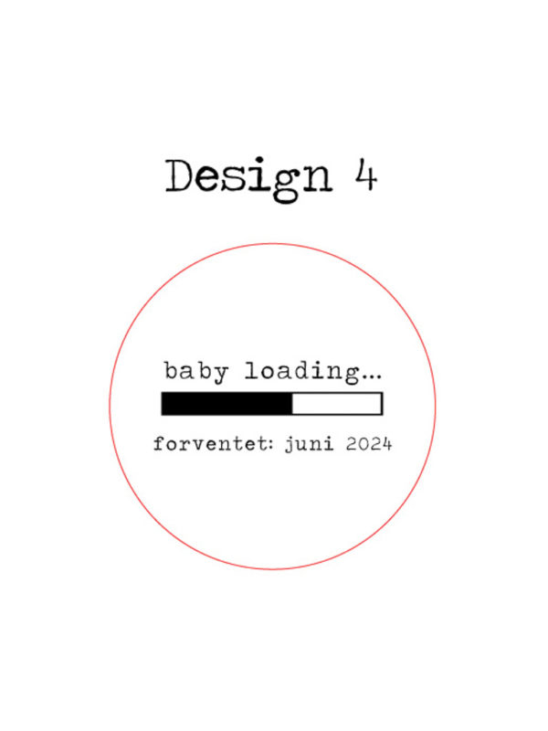 Baby loading rundt skilt til å annonsere graviditet, i tre, med forventet måned, Design 4