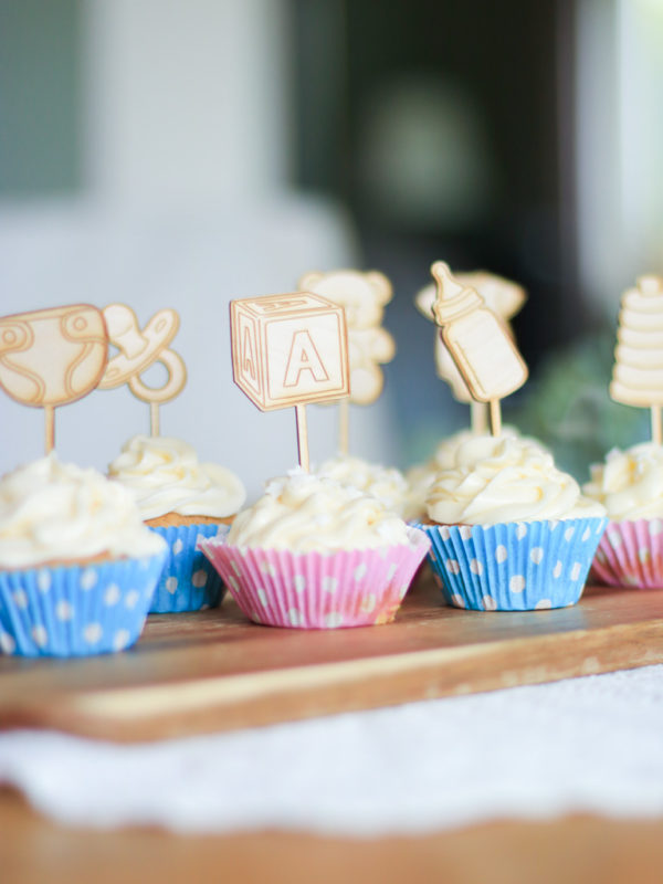 kaketopp til babyshower cupcakes