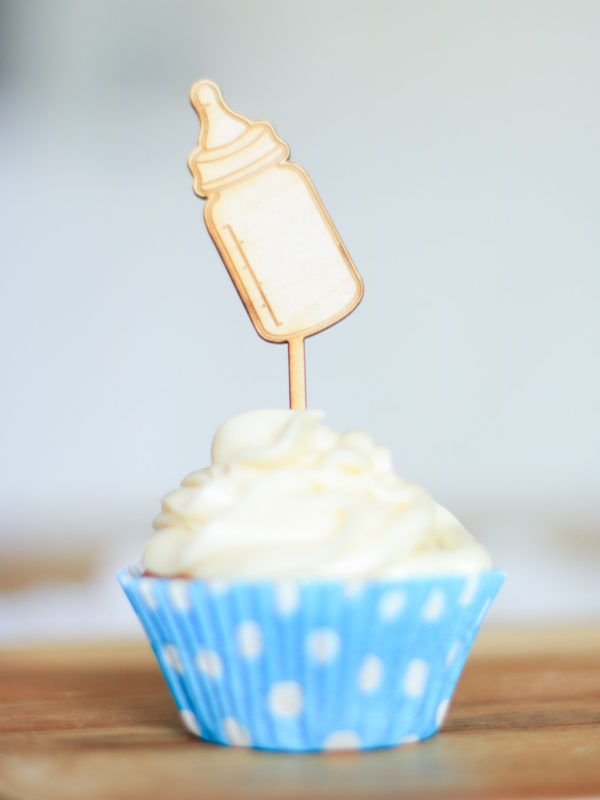 tutteflaske til babyshower cupcakes